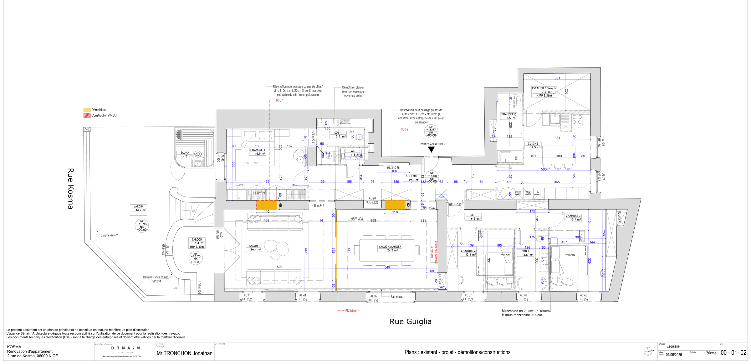 Plan démolitions constructions